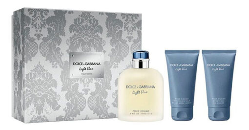 SET DOLCE & GABBANA LIGHT BLUE FOUR HOMME SET 3 PIEZAS