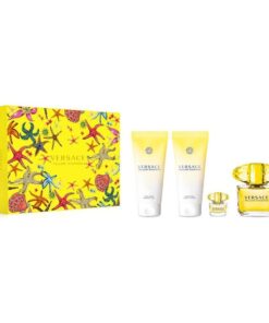 Set Versace yellow diamond pour femme (4 piezas) eau de toilette 90 y 5 ml, shower gel 100 ml., body lotion 100 ml. mujer